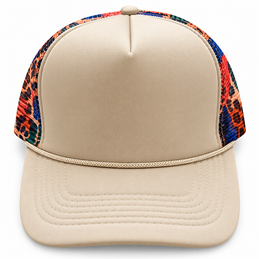 Sand Beige/ Multicolor Trucker Hat