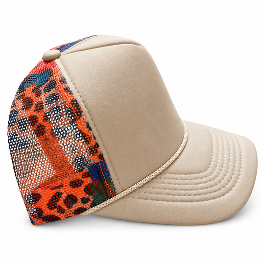 Sand Beige/ Multicolor Trucker Hat