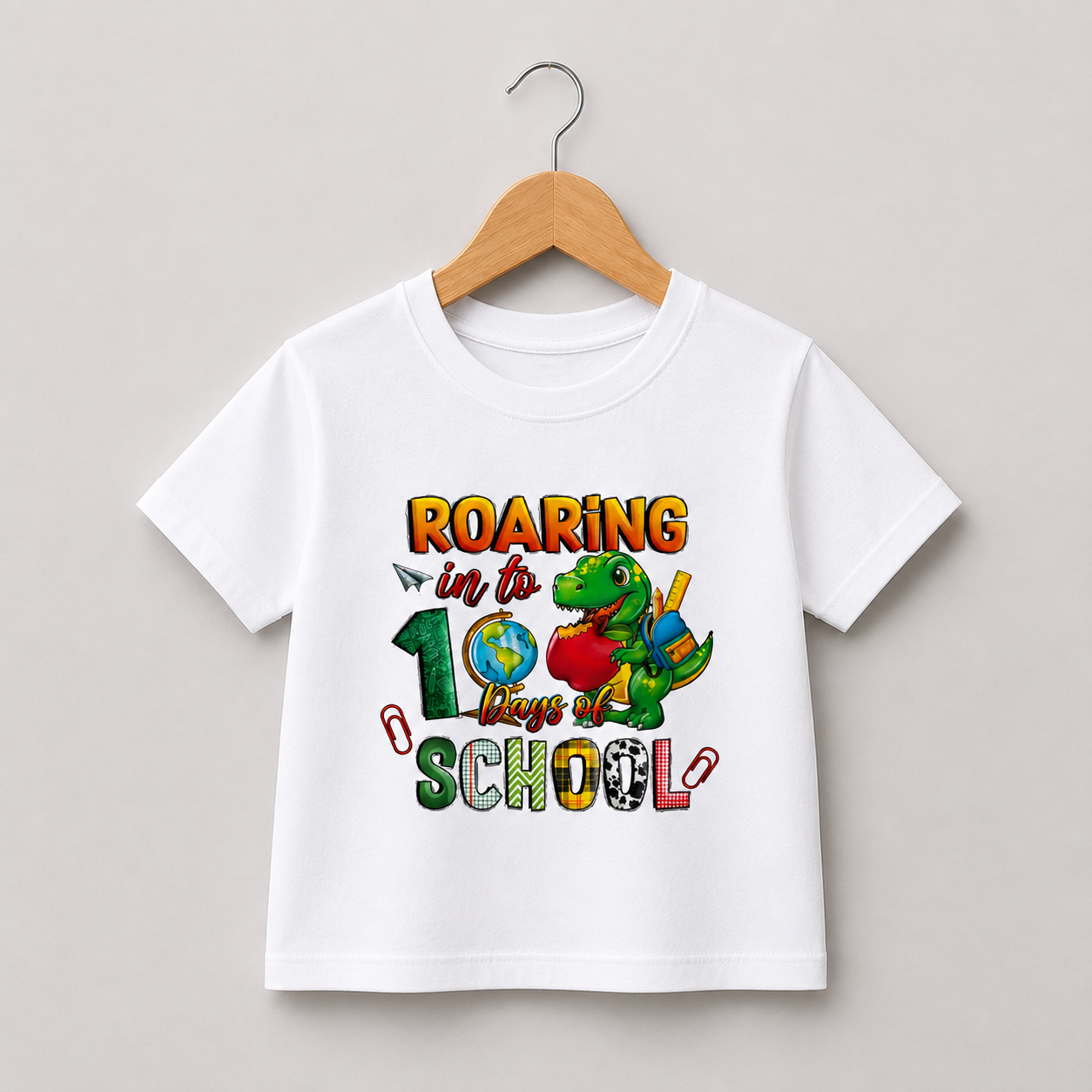 Roaring into 100 Days Shirt (Kids)