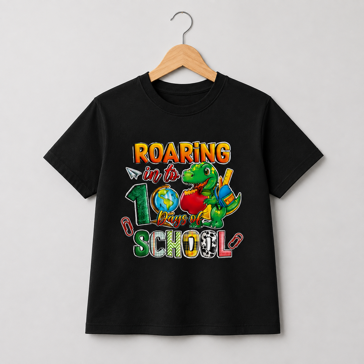 Roaring into 100 Days Shirt (Kids)