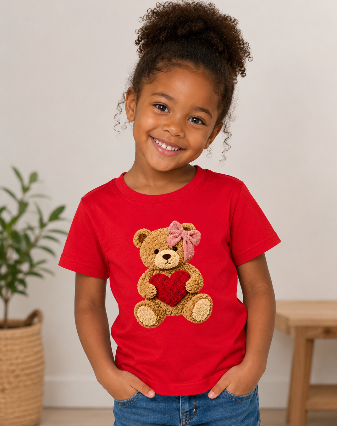 Love Teddy Girl Faux Yarn Shirt (Kids)