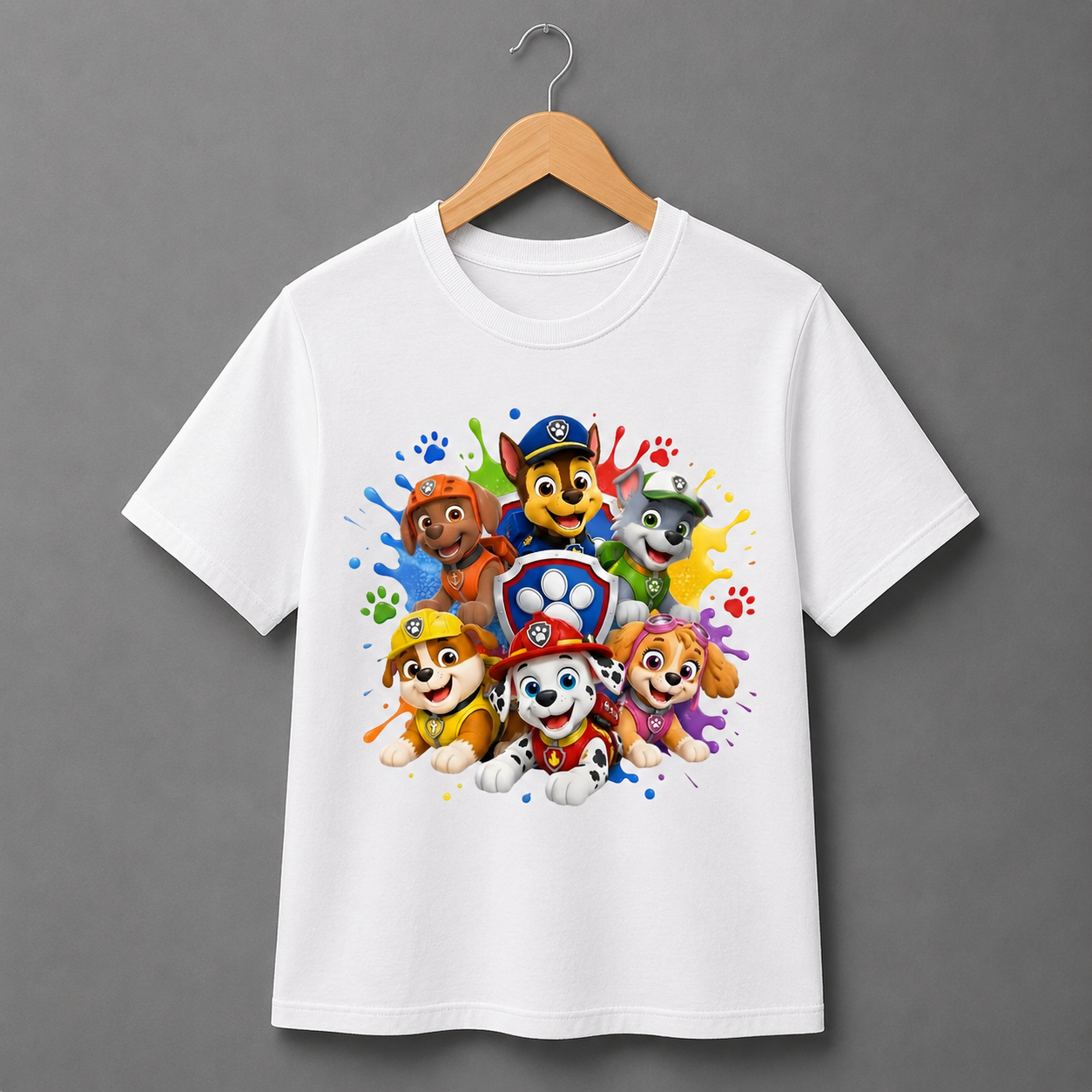 Cartoon Puppies Paint Splash Shirt (Kids)