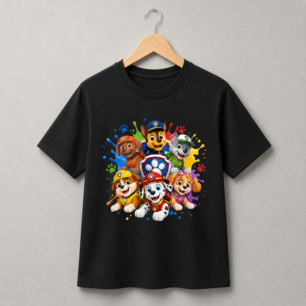 Cartoon Puppies Paint Splash Shirt (Kids)