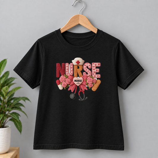 Nurse Pink Faux Yarn Shirt