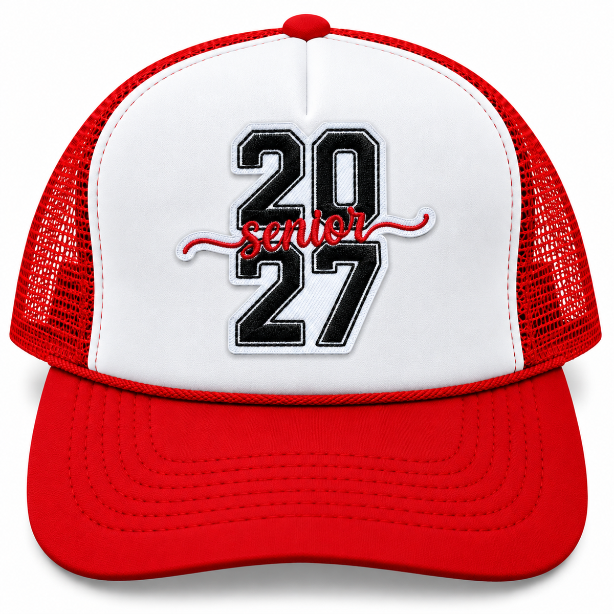 Senior 2027 Red Trucker Hat (Long)