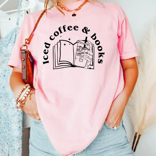 Iced Coffee & Books (WHITE SHIRT)