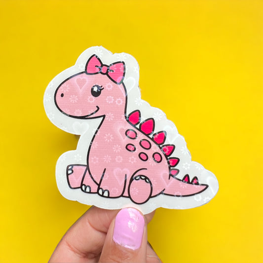 Pink Dino Sticker