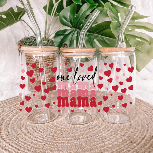 One Loved Mama 16oz. Glass Cup Libby